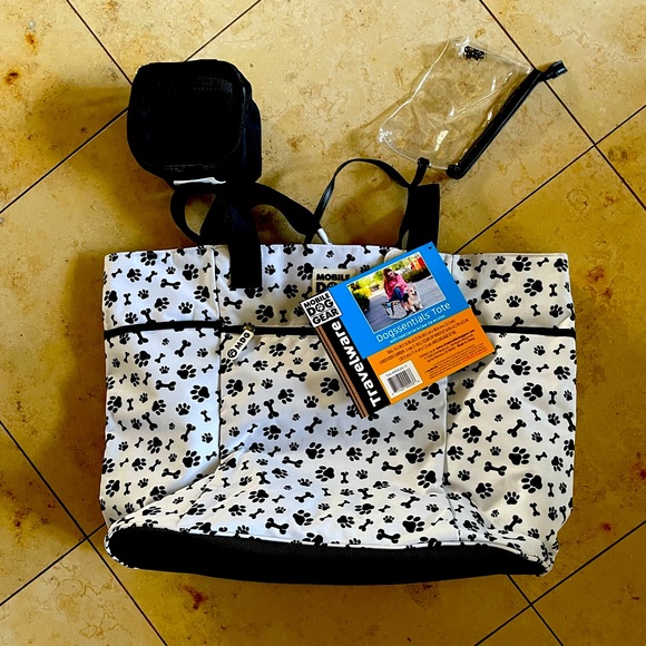 Dogssentials Tote with Food Carrier & Clear Zip Wristlet